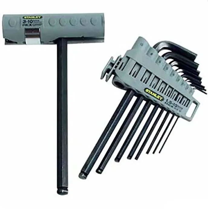 STANLEY 0-89-904 Insexnyckelsats 9 delar, 1,5-10 mm, + T-handtag