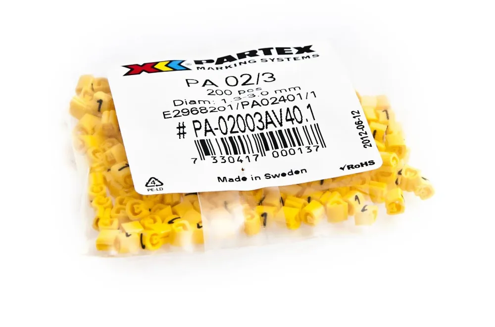 Partex PA02401/5 Kabelmärkning siffror, Ø1,3-3 mm, 200-pack 5