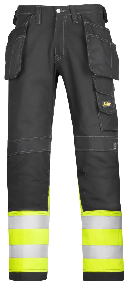 Snickers Workwear 3235 Arbetsbyxa varsel, gul/svart C58