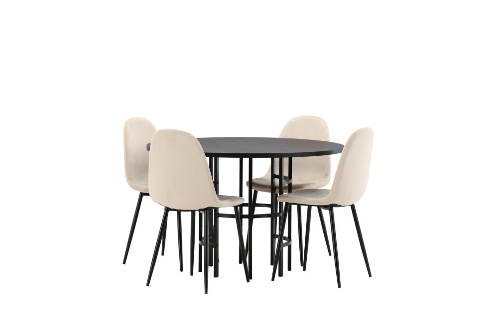 Kavenhamn Matgrupp 115 cm Rund med 4 Bennie stolar