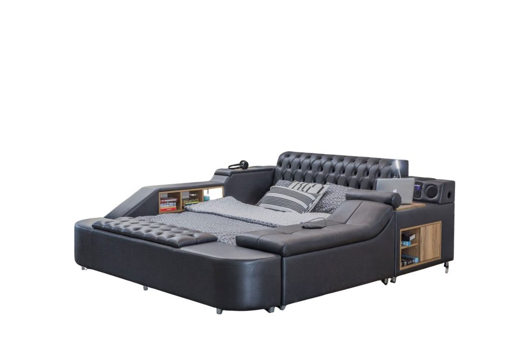 Olyvan Sängpaket med bänk och förvaring 250x290 cm Konstläder