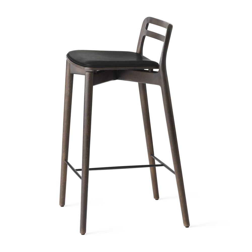 Vipp484 Cabin counter barstol 83 cm, Dark oak-black leather