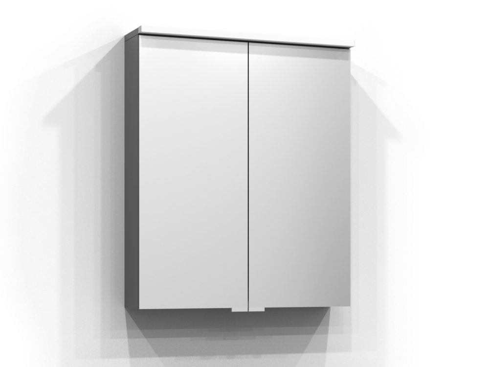 SPEGELSKÅP SVEDBERGS BLOC GRÅ LED EL 2HYLL TVLJ 60X71,6X15,1CM