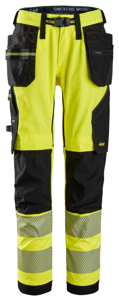 BYXA SNICKERS WORKWEAR 6943 STR VARSEL KL 2 150, VARSELGUL/SVART