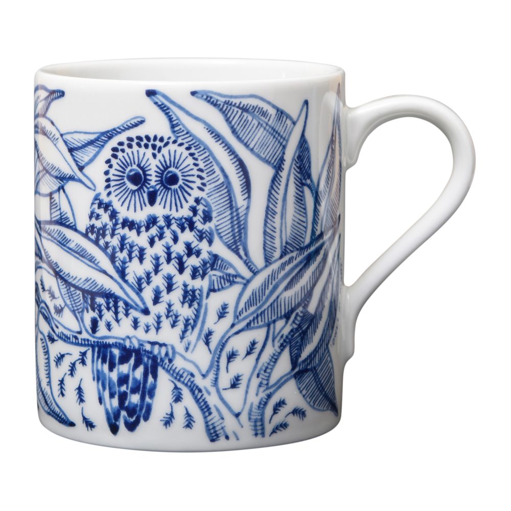 Owls at night mugg 35 cl, Blå