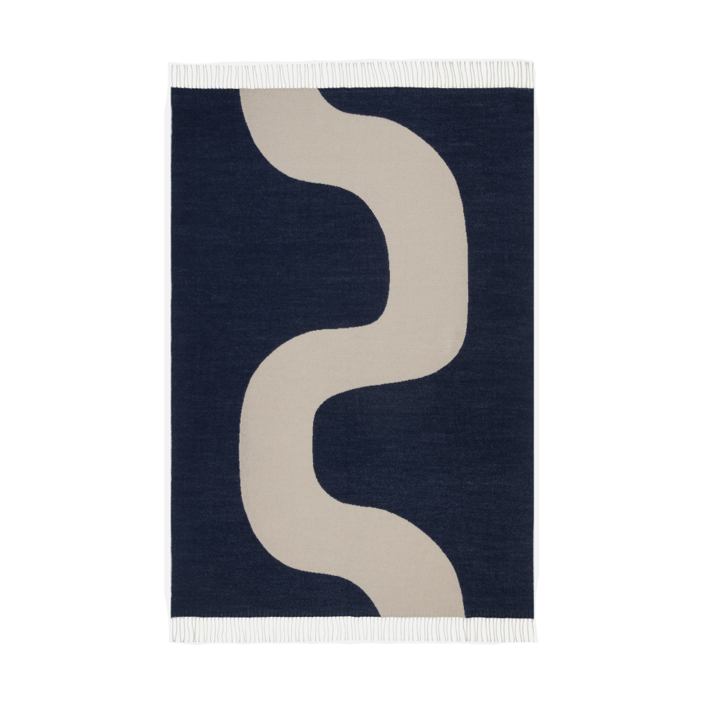 Seireeni filt 130x180 cm, Off white-dark blue