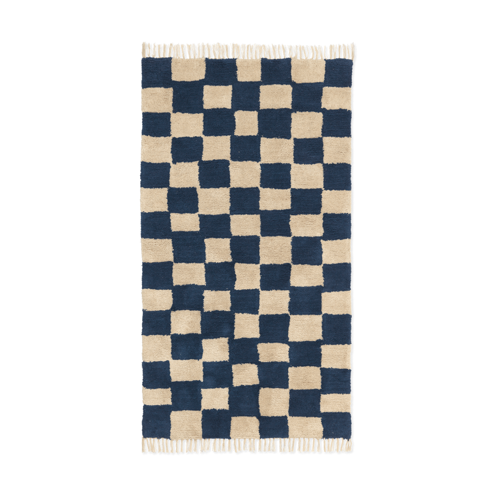 Mara bomullsmatta 80x150 cm, Deep Blue-Warm Sand