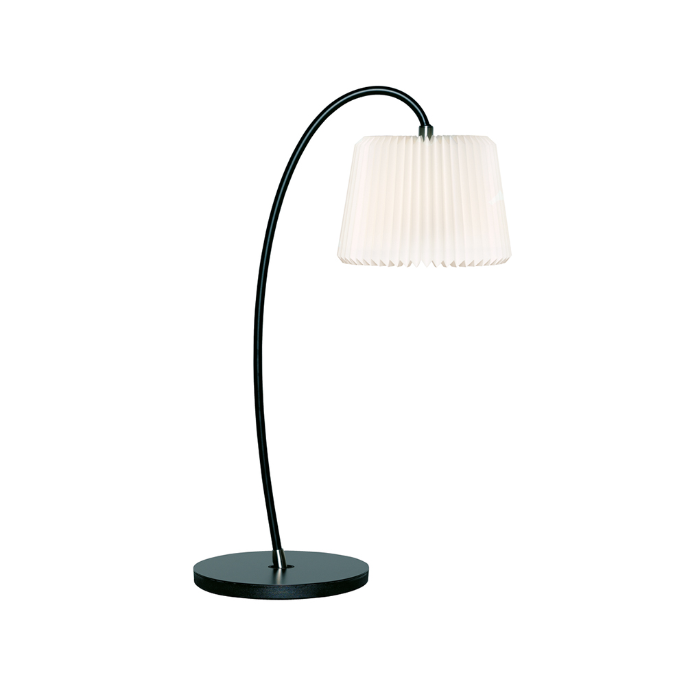 Snowdrop 320T bordslampa, vit, plast skärm, svart stativ
