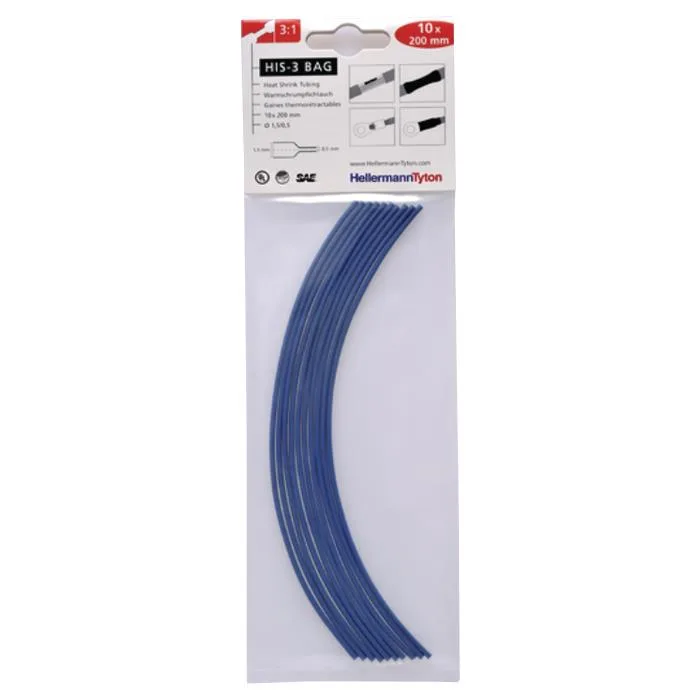 Hellermann Tyton HIS-3 Bag 1,5/0,5 Krympslang 1,5/0,5 x 200 mm, 10-pack Röd - Bild 2