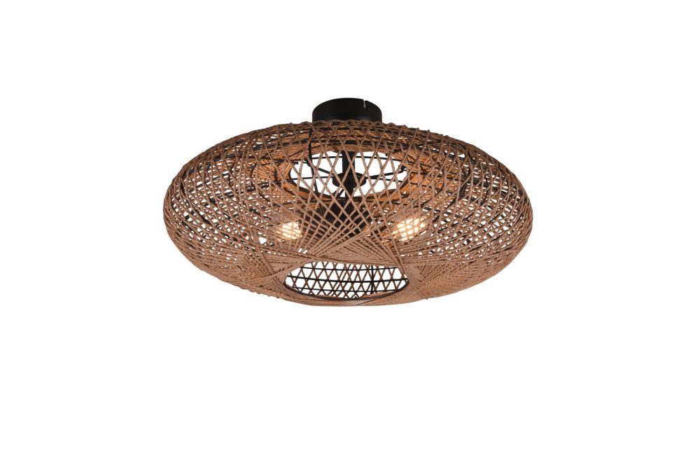 Hedda Plafond 2L E27 mattsvart/ sisal