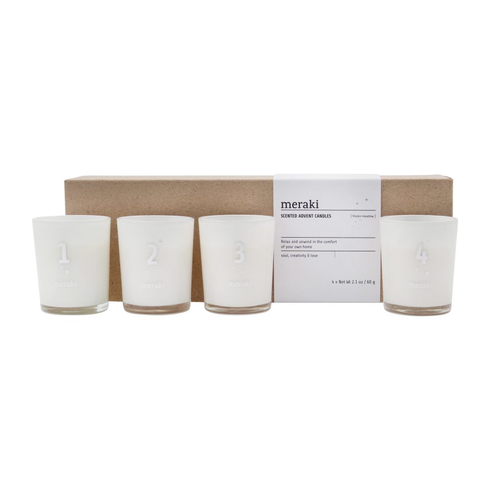 doftljus advent 4-pack, Frozen meadow
