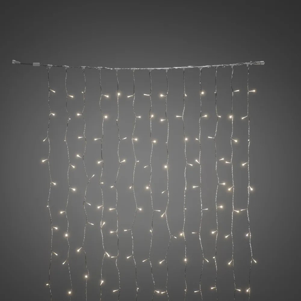 Konstsmide 4825-103 Ljusslinga gardin, 208 varmvita LED Transparent kabel