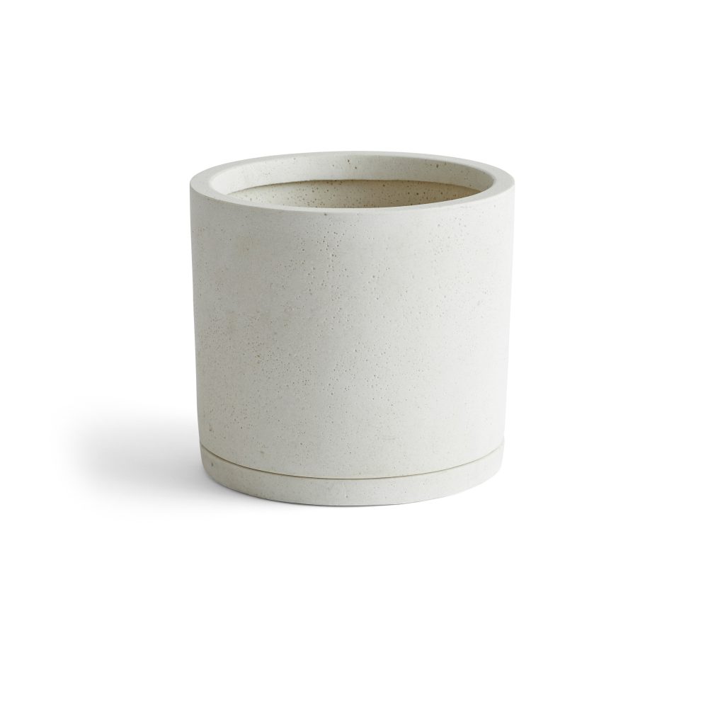 HAY Plant Pot with saucer kruka XXL Ø24 cm, Vit