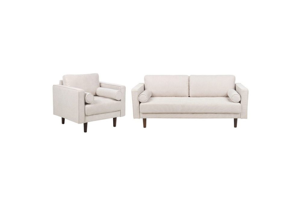 4-sits Soffgrupp Nurmo Beige/mörkt trä