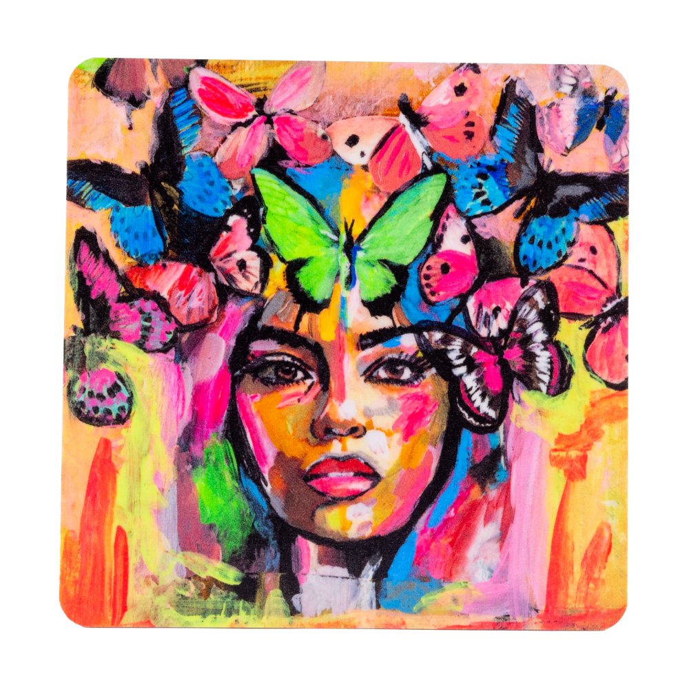 Coming back to life glasunderlägg 9x9 cm, Multi