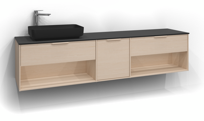 TVÄTTSTÄLLSSKÅP SVEDBERGS EPOS RELIEF V ASK 1+1+1L ÖPPEN INTHT 199X45,3X45