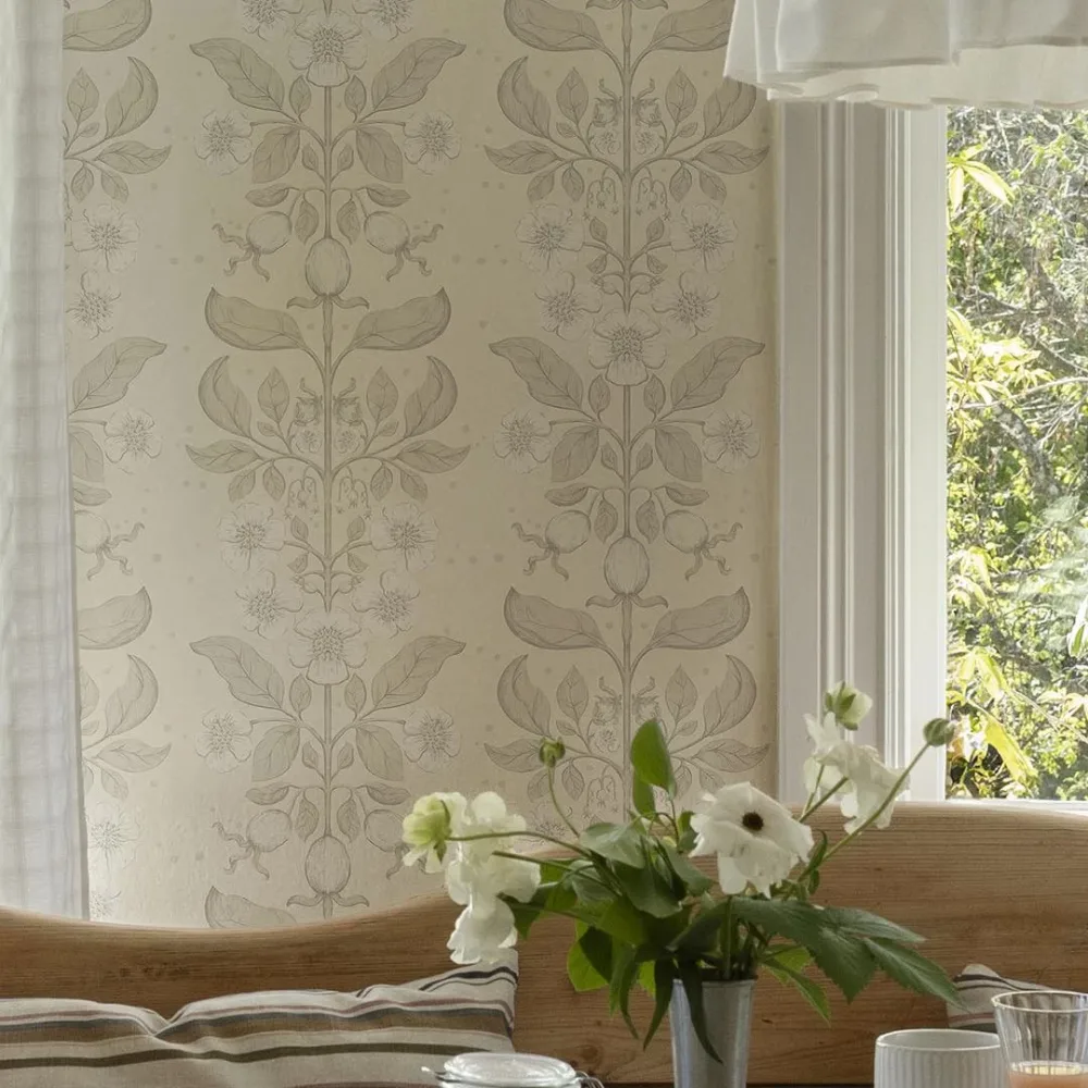 Saltviken Rosa 48009 Vit Tapet - Midbec | Stuvbutiken