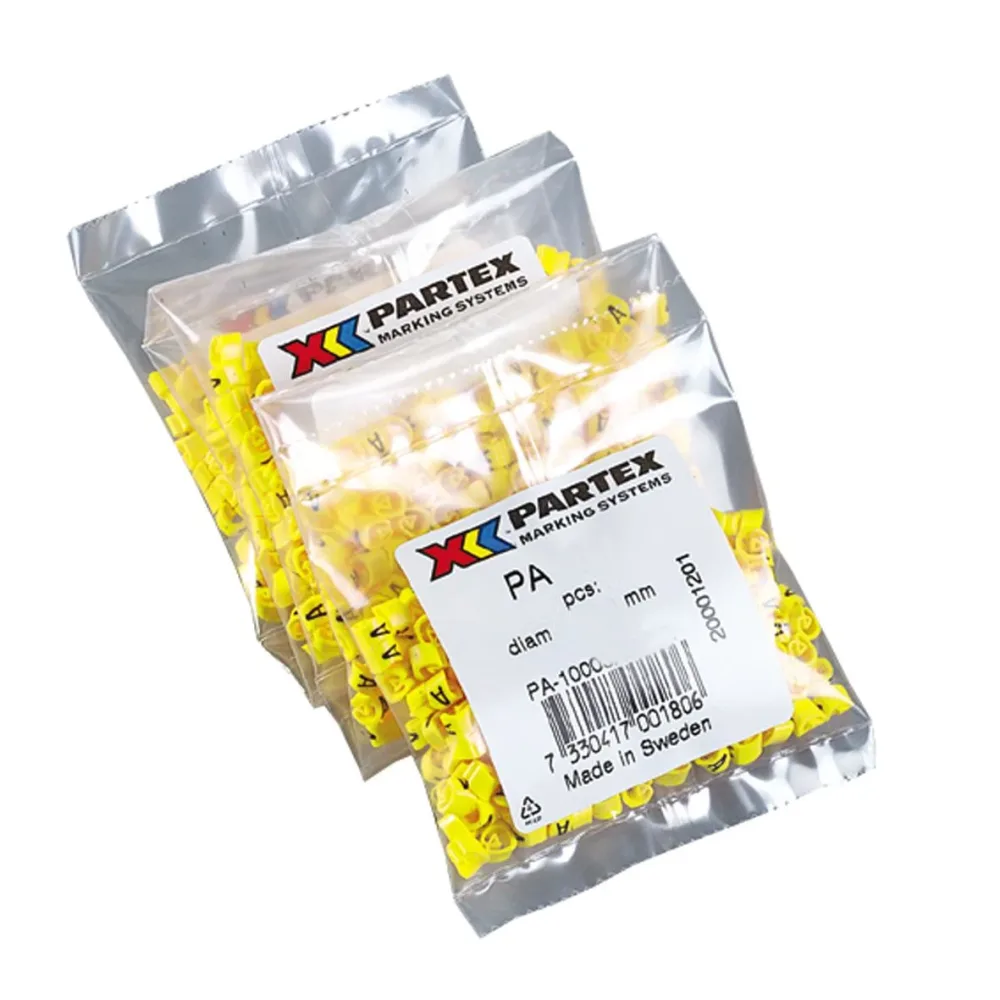 Partex PA1401/0 Kabelmärkning siffror, Ø2,5-5 mm, 200-pack 0 - Bild 2