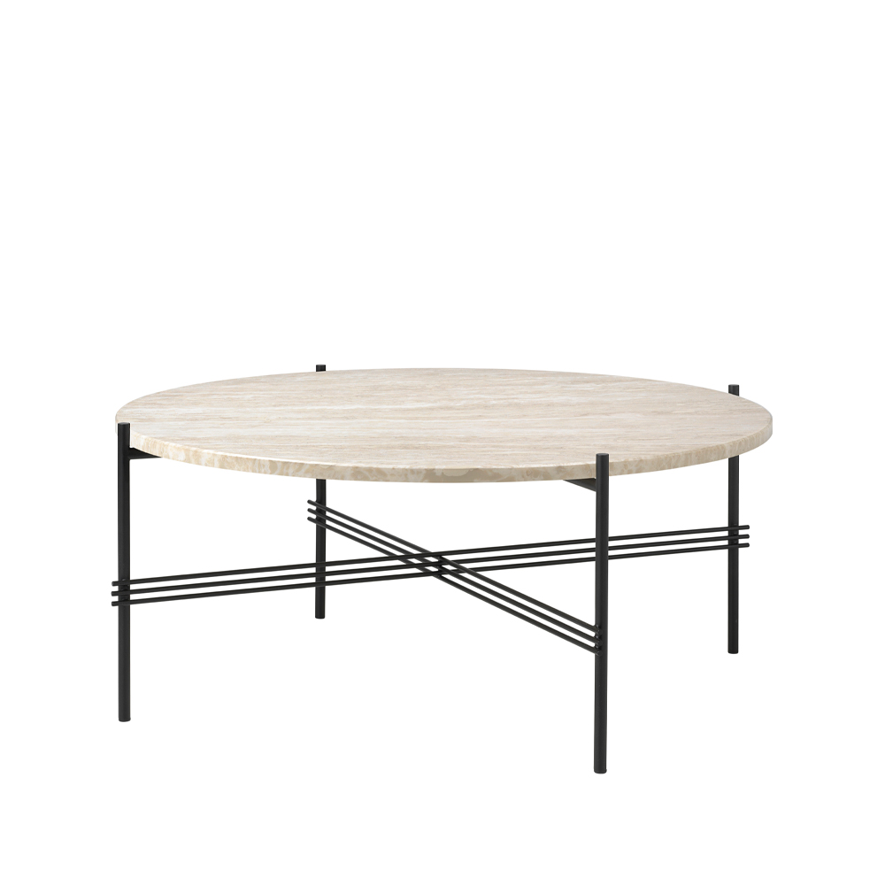 TS Outdoor soffbord, Vit travertin-svart