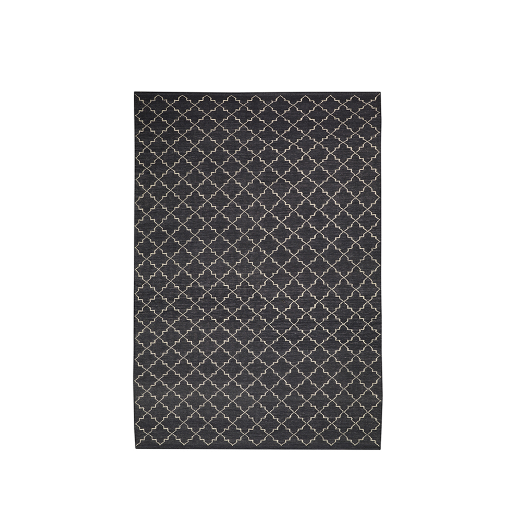 New Geometric matta, Dark grey/off white-180x272 cm