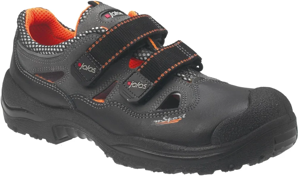 Jalas 3408A Monza Sport Skyddssandal S1P, aluminiumhätta, svart/röd 38