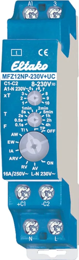 Eltako MFZ12NP-230V+UC Tidrelä 16A, 8-230 V, 10 funktioner