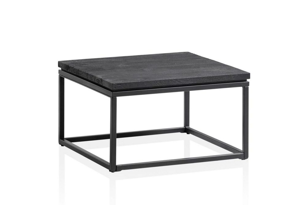Soffbord Wohnling massivt trä, metallklassisk ram, modern stil 60x60x35 cm