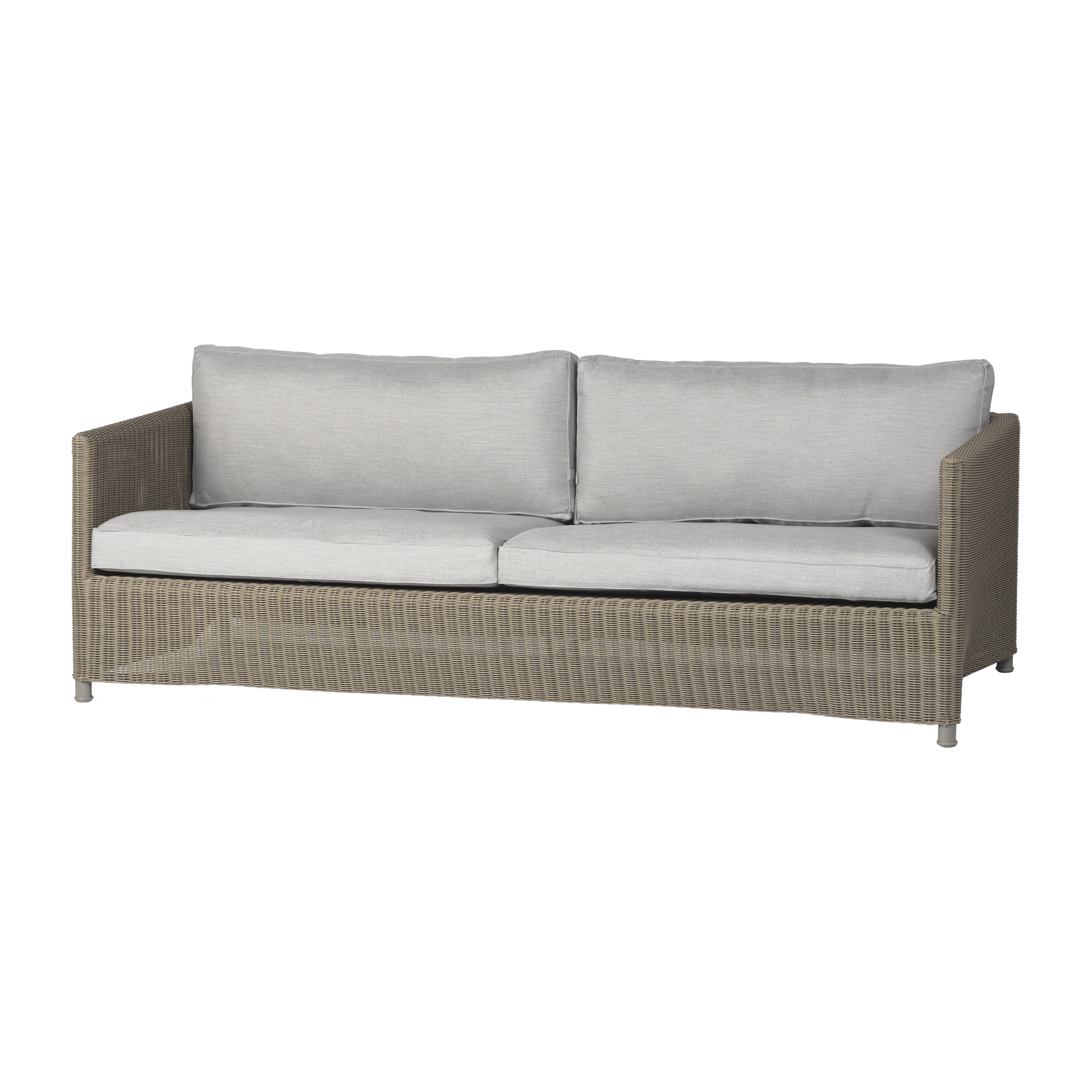 Diamond 3-sits soffa, Natural, caneline natté light grey