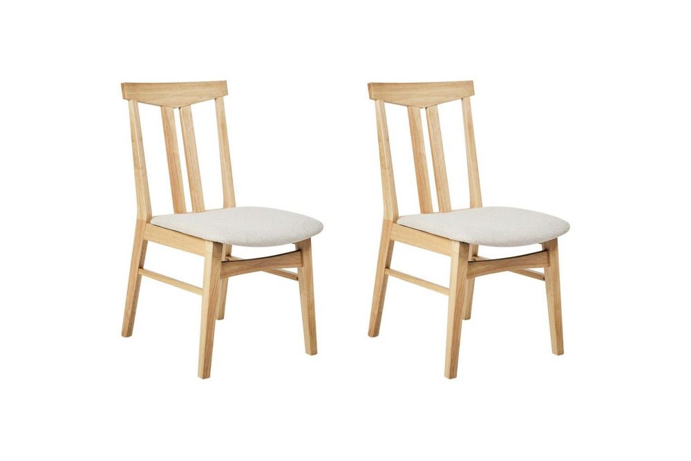 Matsalsstol Avalon set om 2 Ljus Trä-Beige