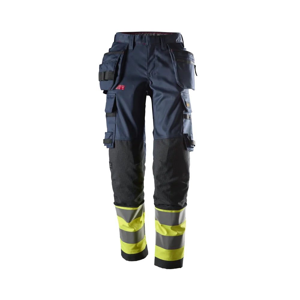 Snickers Workwear ProtecWork 6767 Varselbyxa varsel, marinblå/gul, dam, klass 1, flamskydd 42