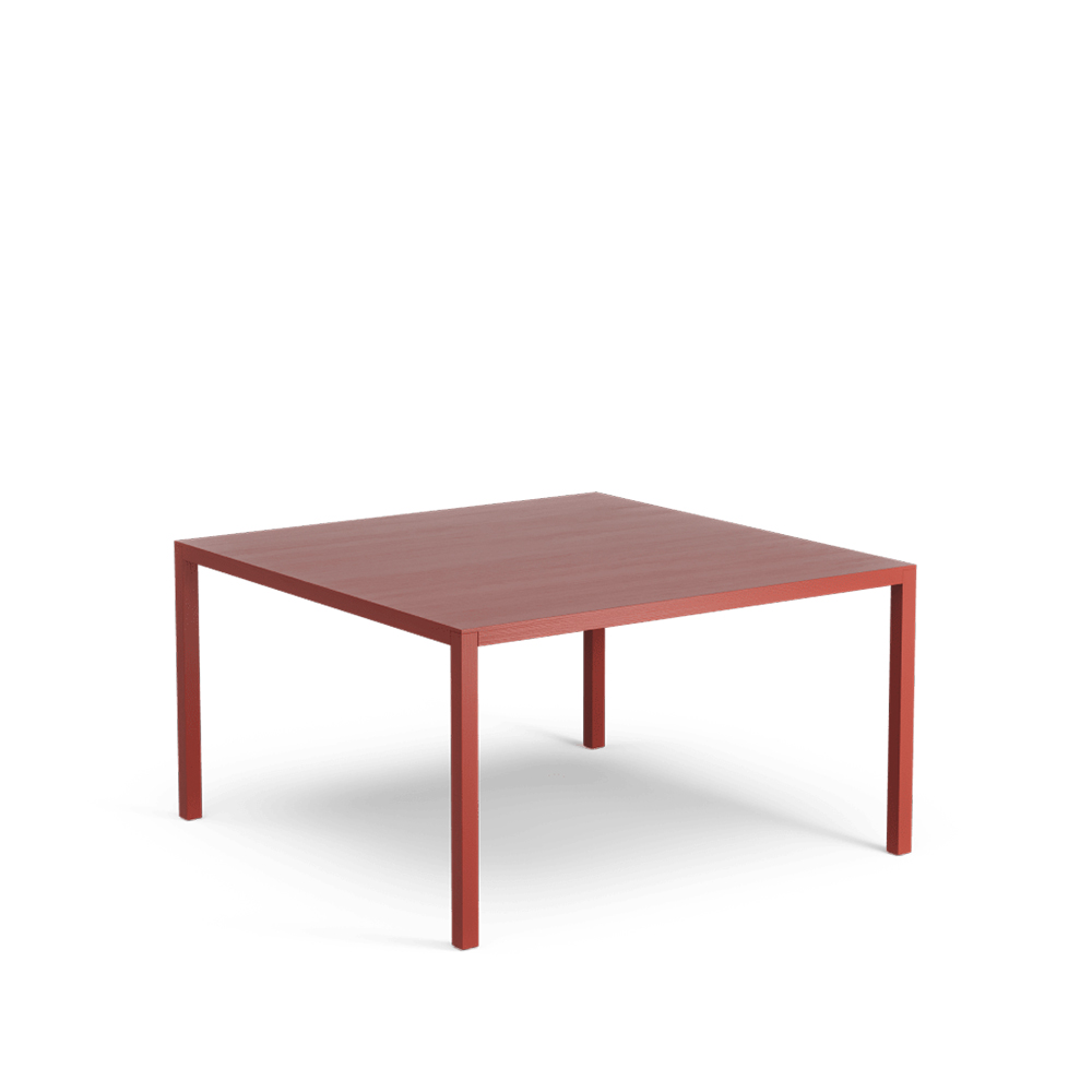 Bespoke loungebord, oxide red, ek lack, h.55 cm