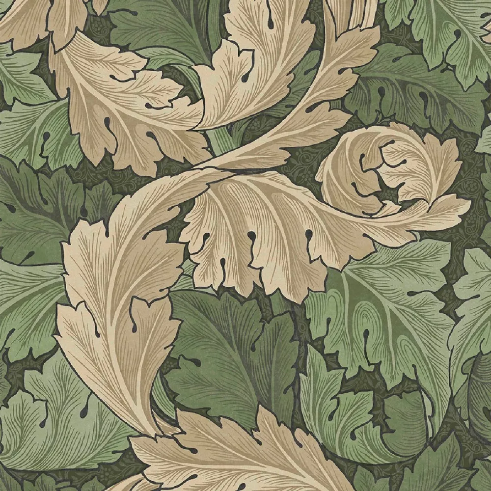 William Morris At Home Acanthus Green 124227 Grön Tapet | Stuvbutiken