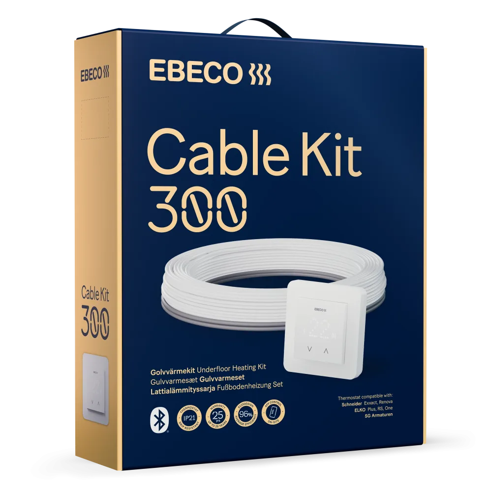 Ebeco Cable Kit 300 Golvvärmekit med värmekabel och termostat 187 m, 2080 W - Bild 2