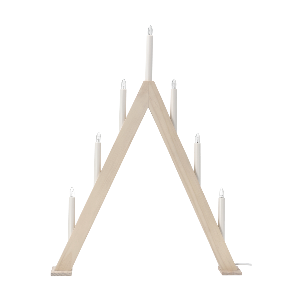 Nord adventsljusstake 60 cm, Vitlaserad
