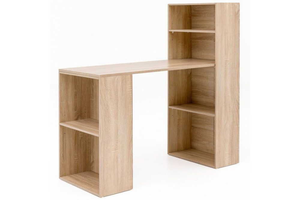 Skrivbord Wohnling med hylla 120x120x53 cm trä i modern stil Sonoma