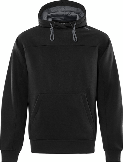 SWEATSHIRT 7551 GSM MED HUVA SVART/GRÅ STL 2XS