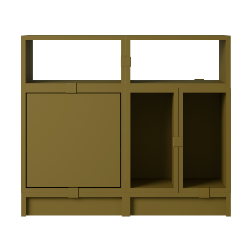 Stacked förvaringssystem kontor konfiguration 5, Brown green