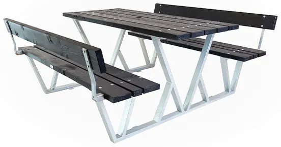 Eden Wood Wix EW 50914-6 Picknickbord med ryggstöd Brun