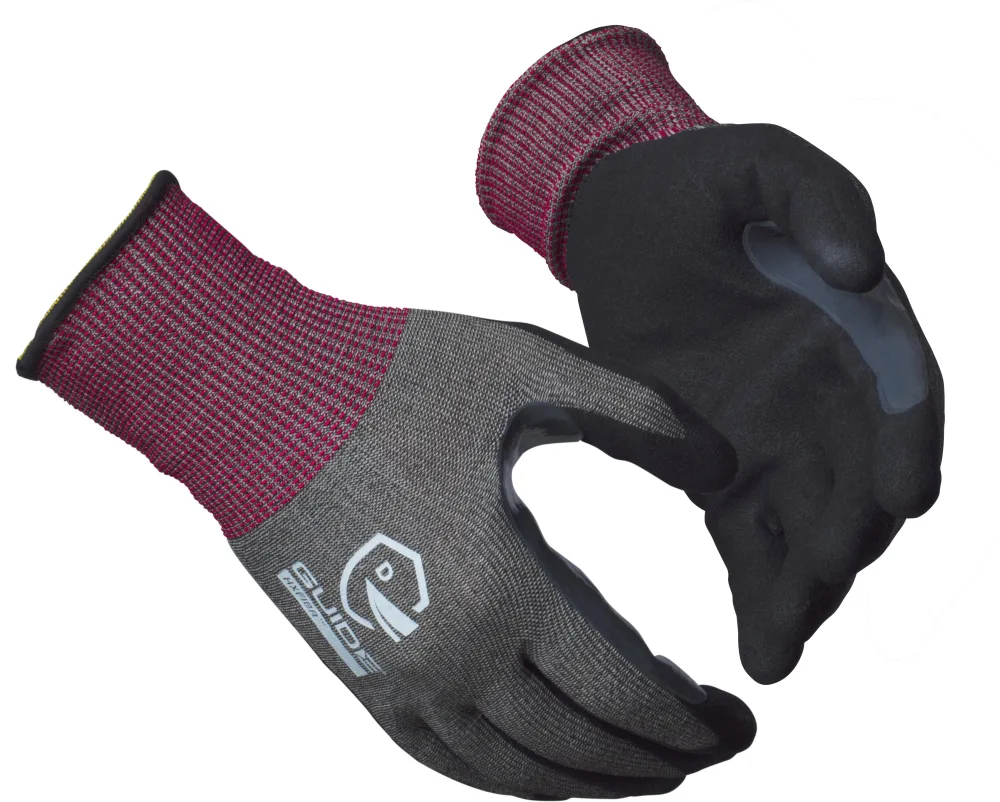 Guide Gloves 6603 Handske nitrildopp, skärskydd D, touch 6