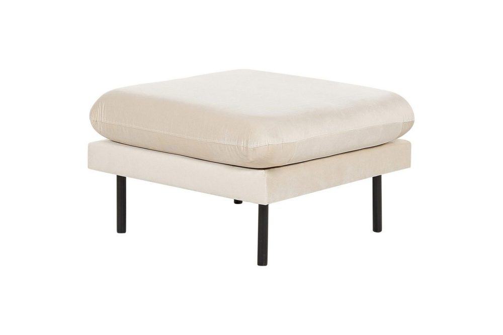 Fotpall Vinterbro Ljusbeige/svart, Sammet