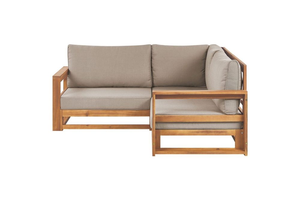 Hörnsoffa Timor Ljus trä/grått/beige, Ja