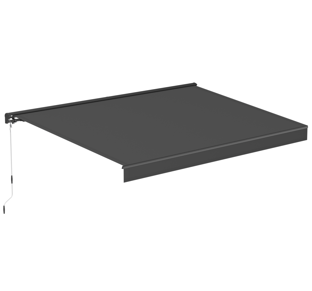 Terrassmarkis helkassett 3x2,5 m | Motor & fjärrkontroll | Mörkgrå