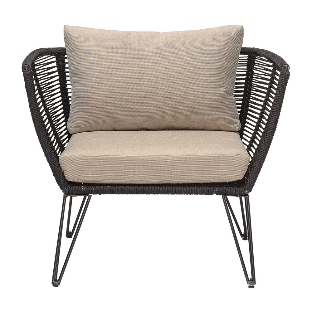 Mundo lounge fåtölj, Black-beige