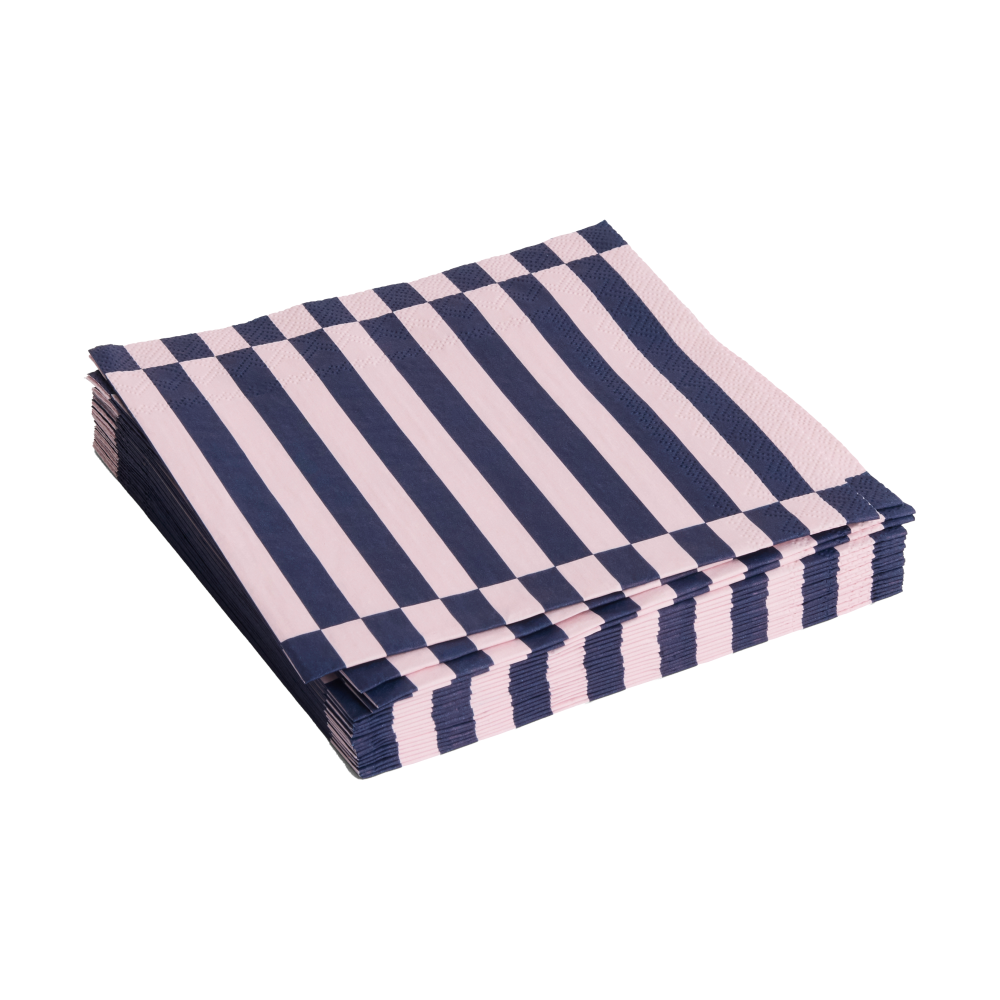 Pattern Dinner Stripe servett 40x40 cm 20-pack, Light pink-dark blue pillar