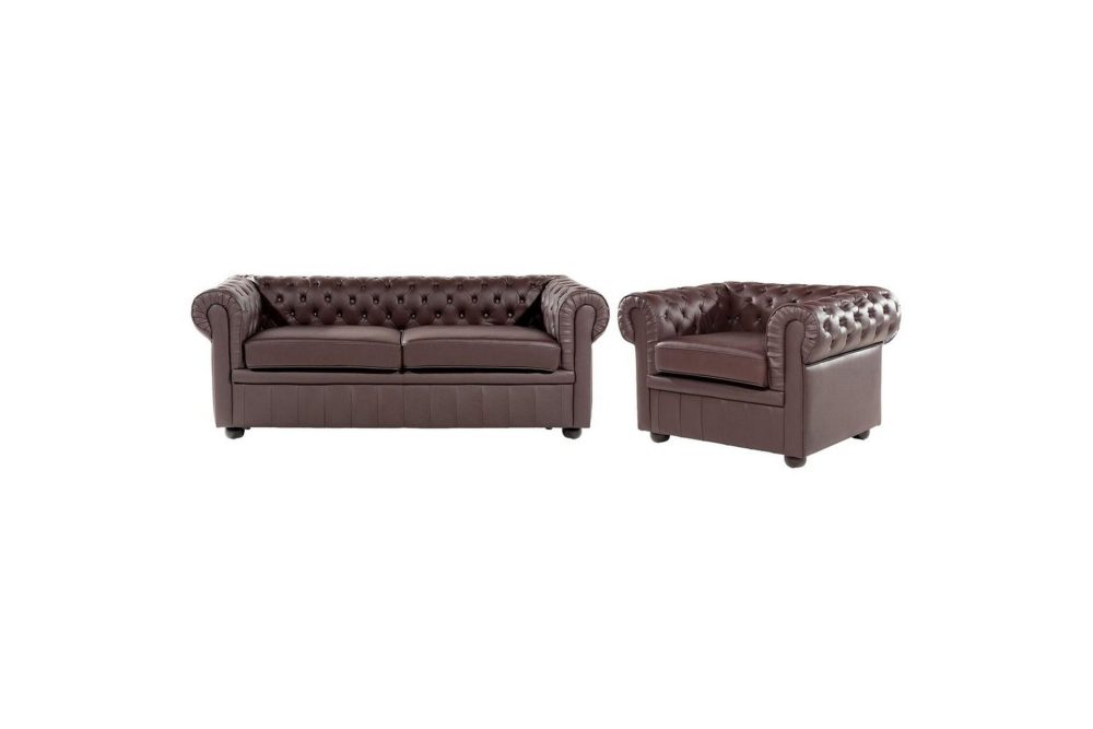Soffa Chesterfield Brun