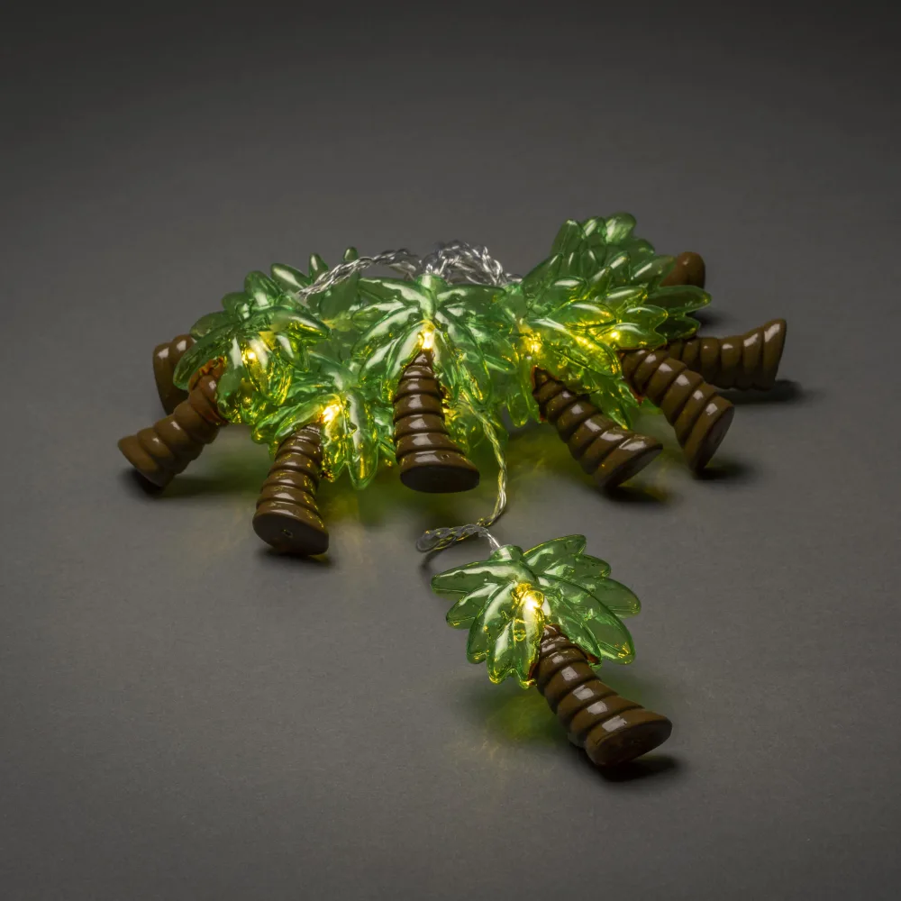Konstsmide 3125-903 Ljusslinga palm, 3xAA, timer 6h