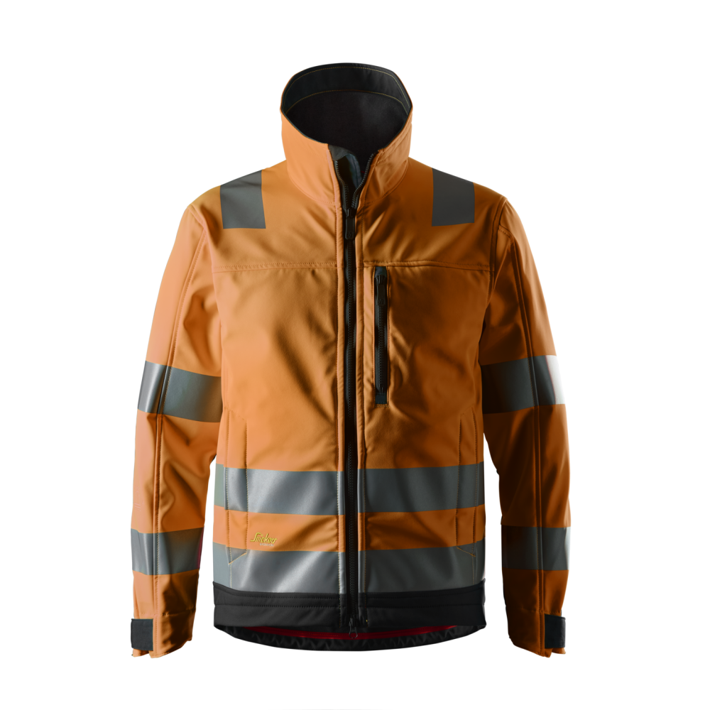 SOFTSHELLJACKA AW HV KL3 ORANGE/SVART STL M