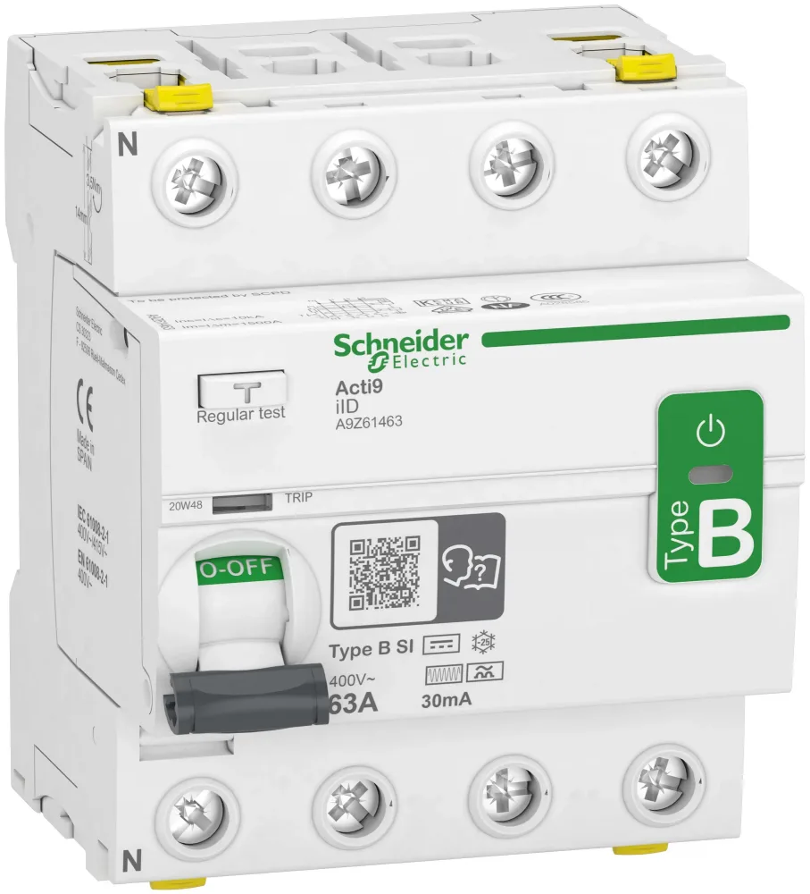 Schneider Electric Acti9 iID Jordfelsbrytare B-SI, 4-polig 80A, 300mA