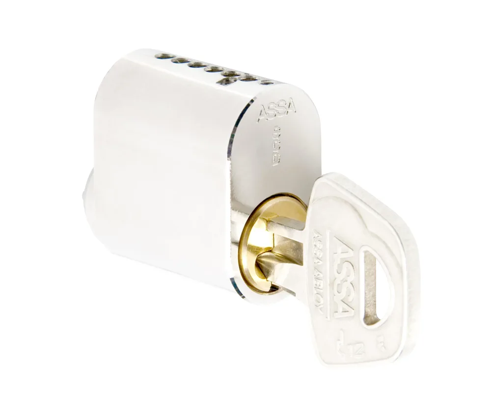 ASSA 1201 Låscylinder oval, stift, 3-pack Mattborstad mässing