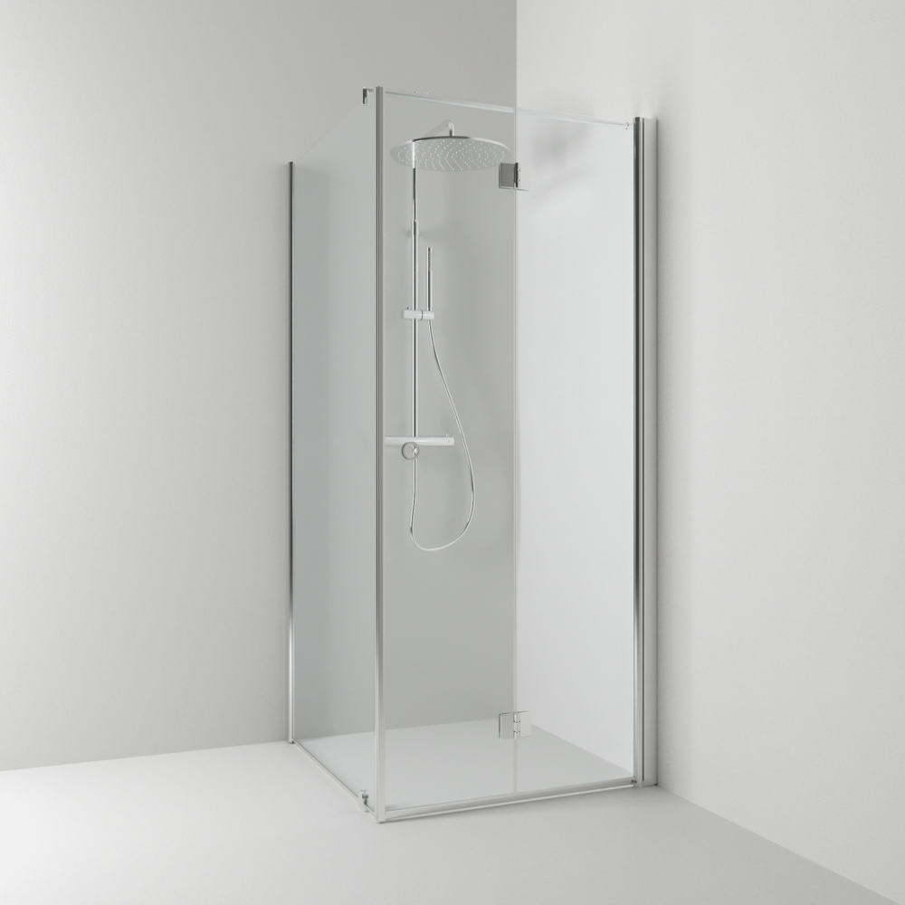HÖRNDUSCH SVEDBERGS VIK/FAST SK BL/KL 80X80, BLANK KLAR INTHT 80X198X80CM